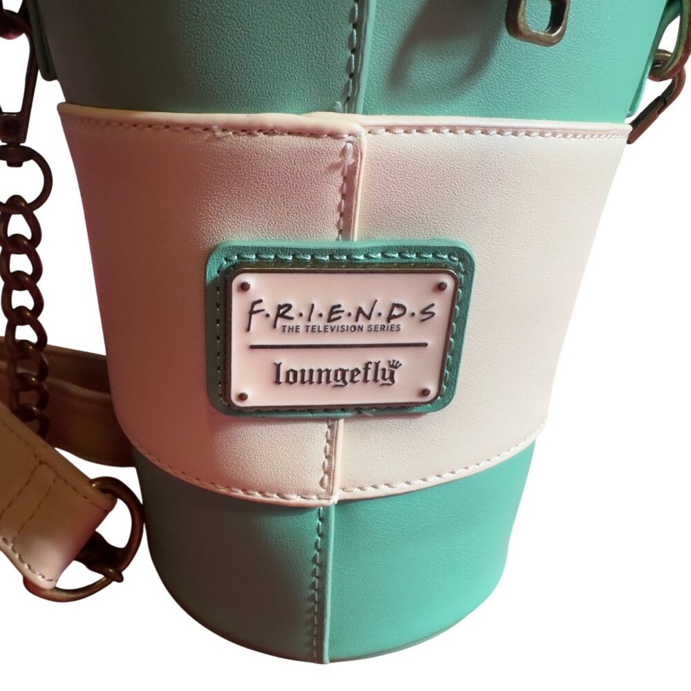 Friends Central Perk Coffee Cup-Shaped Loungefly Crossbody Bag With Chain Strap - Picture 4 of 7
